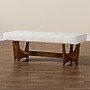 Baxton Studio Theo Boucle Fabric Bench, White and Walnut Brown (228-12923-HiT)~#|#~sp320550759_sc7