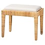 bali & pari Sofia Natural Rattan and Mahogany Wood Ottoman, Natural and Off-White (228-13093-HiT)~#|#~sp320556462_sc7