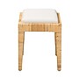 bali & pari Sofia Natural Rattan and Mahogany Wood Ottoman, Natural and Off-White (228-13093-HiT)~#|#~sp320556470_sc7