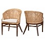 bali & pari Lumajang Bohemian Natural Rattan and Wood Dining Chair, Light Honey and White and Brown, 2/Set (251-2P-13760-HT)~#|#~sp320557726_sc7
