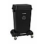 Alpine Industries Plastic Trash Can with Lid and Dolly, 23 Gallon, Black (ALP477-BLK1-PKD)~#|#~sp321253554_sc7