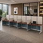 Regency Instant Office 63"H x 258"W 4 Person In-Line Cubicle Panel Workstation, Hansen Cherry (IO36492-03K-4P)~#|#~sp322488935_sc7
