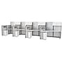 Regency Instant Office 63"H x 258"W 4 Person L-Shaped Cubicle Panel Workstation with Storage, White (IO007WH~#|#~sp322489504_sc7