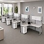 Regency Instant Office 63"H x 258"W 4 Person L-Shaped Cubicle Panel Workstation with Storage, White (IO007WH~#|#~sp322489506_sc7