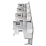 Regency Instant Office 63"H x 258"W 4 Person L-Shaped Cubicle Panel Workstation with Storage, White (IO007WH~#|#~sp322489513_sc7