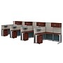 Regency Instant Office 63"H x 258"W 4 Person L-Shaped Cubicle Panel Workstation with Storage, Hansen Cherry (IO007HC)~#|#~sp322489638_sc7