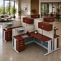 Regency Instant Office 63"H x 258"W 4 Person L-Shaped Cubicle Panel Workstation with Storage, Hansen Cherry (IO007HC)~#|#~sp322489639_sc7