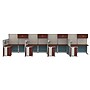 Regency Instant Office 63"H x 258"W 4 Person L-Shaped Cubicle Panel Workstation with Storage, Hansen Cherry (IO007HC)~#|#~sp322489640_sc7