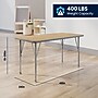 Flash Furniture Wren Rectangular Activity Table, 48" x 24", Height Adjustable, Light Natural Top/Silver Frame (XUA2448RECLNTP)~#|#~sp322761078_sc7