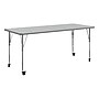 Flash Furniture Wren Rectangular Activity Table, 72" x 30", Height Adjustable, Gray Top/Silver Frame (XUA3072RECGTAC)~#|#~sp322761388_sc7