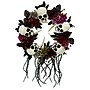 Haunted Hill Farm 2-Ft. Halloween Wreath with Skulls, Fall Flowers, and Vines, Indoor & Covered Outdoor, Multi (HHWTHSKL-2)~#|#~sp323423438_sc7