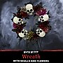 Haunted Hill Farm 2-Ft. Halloween Wreath with Skulls, Fall Flowers, and Vines, Indoor & Covered Outdoor, Multi (HHWTHSKL-2)~#|#~sp323423439_sc7