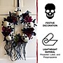 Haunted Hill Farm 2-Ft. Halloween Wreath with Skulls, Fall Flowers, and Vines, Indoor & Covered Outdoor, Multi (HHWTHSKL-2)~#|#~sp323423440_sc7