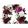 Haunted Hill Farm 2-Ft. Halloween Wreath with Skulls, Fall Flowers, and Vines, Indoor & Covered Outdoor, Multi (HHWTHSKL-2)~#|#~sp323423444_sc7