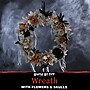 Haunted Hill Farm 1.8-Ft. Gothic Skull Wreath with Multicolor Flowers, Indoor or Covered Outdoor (HHWRTHSKL-7)~#|#~sp323423450_sc7