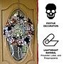 Haunted Hill Farm 1.8-Ft. Gothic Skull Wreath with Multicolor Flowers, Indoor or Covered Outdoor (HHWRTHSKL-7)~#|#~sp323423451_sc7