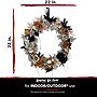 Haunted Hill Farm 1.8-Ft. Gothic Skull Wreath with Multicolor Flowers, Indoor or Covered Outdoor (HHWRTHSKL-7)~#|#~sp323423452_sc7