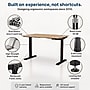 Uncaged Ergonomics Rise Up 60"W Electric Rectangular Adjustable Bamboo Standing Desk, Natural (RUBB)~#|#~sp323658317_sc7