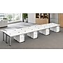 Boss Office Products Simple System 66"W Desk with Pedestal, White, 8/Set (SGSD025-202-WT)~#|#~sp323879926_sc7