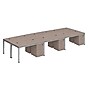 Boss Office Products Simple System 198"W 6-Person Workstation Desk Bundle, Driftwood, 6/Set (SGSD021-202)~#|#~sp323890443_sc7