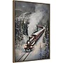 Amanti Art Snowfall Steam Train by Melloi Art Prints Framed Canvas Wall Art Print, 23"W x 33"H (A426710345282)~#|#~sp324385629_sc7