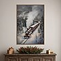 Amanti Art Snowfall Steam Train by Melloi Art Prints Framed Canvas Wall Art Print, 23"W x 33"H (A426710345282)~#|#~sp324385633_sc7