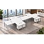 Boss Office Products Simple System 66"W L-Shaped Desk with File Pedestal, White, 8/Set (SGSD028-102-WT)~#|#~sp325264354_sc7