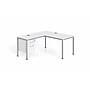 Boss Office Products Simple System 48"W L-Shaped Desk with File Pedestal, White (SGSD029-110-WT)~#|#~sp325264558_sc7