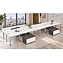 Boss Office Products Simple System 60"W Desk with Storage Cabinet, White, 8/Set (SGSD026-201-WT)~#|#~sp325264590_sc7