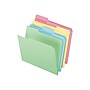 Staples Colored Top-Tab File Folders, 3 Tab, Assorted Pastels, Letter Size, 24/Pack~#|#~sp36618505_sc7