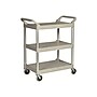 Rubbermaid 3-Shelf Plastic/Poly Mobile Utility Cart with Swivel Wheels, Platinum (FG342488PLAT)~#|#~sp37069943_sc7
