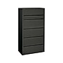 HON Brigade 700 Series 5-Drawer Lateral File Cabinet, Locking, Letter/Legal, Charcoal, 36"W (HON-785LS)~#|#~sp37916932_sc7