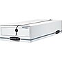 Bankers Box Liberty Corrugated File Storage Boxes, String & Button Closure, Check & Form Size, White/Blue, 12/Carton (00005)~#|#~sp39611888_sc7
