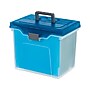 Staples Portable Plastic Box, Letter Size, Clear with Blue Lid (110990)~#|#~sp40285957_sc7
