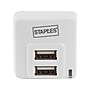 Staples Dual USB Adapter for Most Smartphones, White (19707)~#|#~sp40322210_sc7