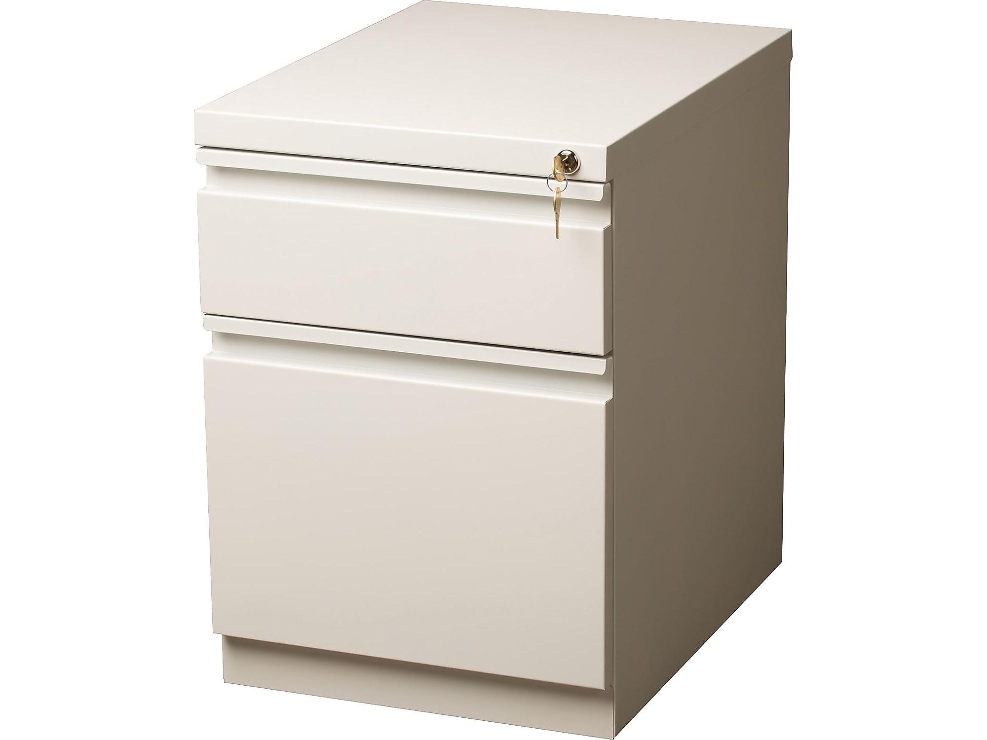 Staples 2Drawer Heavy Duty Mobile Pedestal File White (20Inch