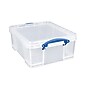 Really Useful Box 17.96 Quart Storage Box with Latching Lid, Plastic, Clear, 4/Pack (17LC-PK4CB)~#|#~sp41694231_sc7