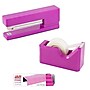 JAM PaperOffice & Desk Sets, (1) Stapler (1) Pack of Staples (1) Tape Dispenser, 20 Sheet Capacity, Fuchsia (33758PI)~#|#~sp4211294_sc7