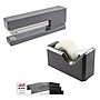 JAM PaperOffice & Desk Sets, (1) Tape Dispenser (1) Stapler (1) Pack of Staples, 20 Sheet Capacity, Gray and Black (33758GYBK)~#|#~sp4211311_sc7