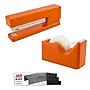 JAM PaperOffice & Desk Sets, (1) Tape Dispenser (1) Stapler (1) Pack of Staples, 20 Sheet Capacity, Orange and Black (33758ORBK~#|#~sp4211350_sc7
