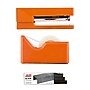 JAM PaperOffice & Desk Sets, (1) Tape Dispenser (1) Stapler (1) Pack of Staples, 20 Sheet Capacity, Orange and Black (33758ORBK~#|#~sp4211351_sc7