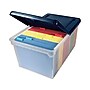 Advantus Extra Capacity File Storage Box with Lid, Letter Size, Clear/Navy (AVT-55797)~#|#~sp42114480_sc7