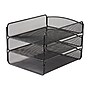 Safco Onyx Triple Letter Tray, Black Steel (3271BL)~#|#~sp42124368_sc7