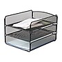 Safco Onyx Triple Letter Tray, Black Steel (3271BL)~#|#~sp42124369_sc7