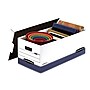 Bankers Box Medium-Duty FastFold Corrugated File Storage Boxes, Lift-Off Lid, Letter Size, White/Blue, 12/Carton (00701)~#|#~sp42127152_sc7