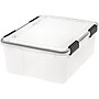 Staples Ultimate 31 Qt. Latch Lid Storage Tote, Clear (110404)~#|#~sp42171996_sc7
