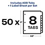 Avery Index Maker Paper Dividers with Print & Apply Label Sheets, 8 Tabs, White, 50 Sets/Pack (11557)~#|#~sp42466158_sc7