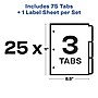 Avery Index Maker Paper Dividers with Print & Apply Label Sheets, 3 Tabs, White, 25 Sets/Pack (11445)~#|#~sp42466295_sc7