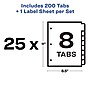 Avery Index Maker Paper Dividers with Print & Apply Label Sheets, 8 Tabs, White, 25 Sets/Pack (11447)~#|#~sp42466503_sc7