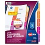 Avery Ready Index Table of Contents Paper Dividers, 1-5 Tabs, Multicolor (11131)~#|#~sp42477735_sc7